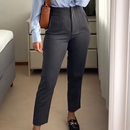 Calça Alfaiataria Feminina Cintura Alta Com Ziper Social Slim Fino Elegante Empresaria Blogueira