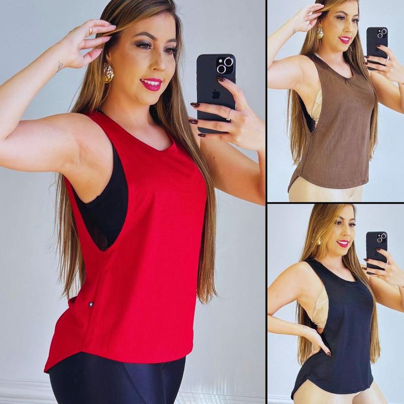 Blusas Dry Fit Feminina Fitness Academia Regata} Veste Legging Tapa Bumbum Tule Top Cropped Treino Camiseta T-shirts Fit