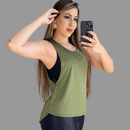 Blusas Dry Fit Feminina Fitness Academia Regata} Veste Legging Tapa Bumbum Tule Top Cropped Treino Camiseta T-shirts Fit