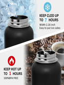 Garrafa Térmica 800ml com Isolamento Térmico Eficiente em Inox Aço Inoxidável Quente e Frio Portátil
