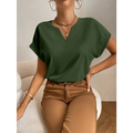 Blusa Feminina Soltinha Manga Morcego Decote Entalhado Helora