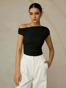 Blusinha Feminina Blusa Ombro Suplex Premium Duplo Forro Blogueira Tendencia Verão Sem Bojo