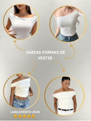 Blusinha Feminina Blusa Ombro Suplex Premium Duplo Forro Blogueira Tendencia Verão Sem Bojo