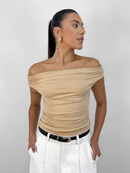 Blusinha Feminina Blusa Ombro Suplex Premium Duplo Forro Blogueira Tendencia Verão Sem Bojo