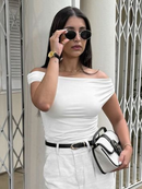 Blusinha Feminina Blusa Ombro Suplex Premium Duplo Forro Blogueira Tendencia Verão Sem Bojo